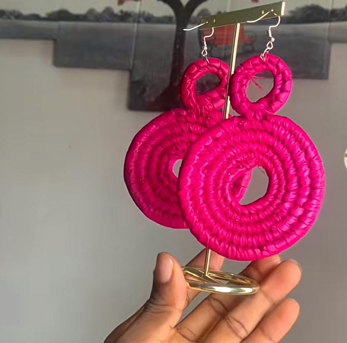 Raffia earrings
